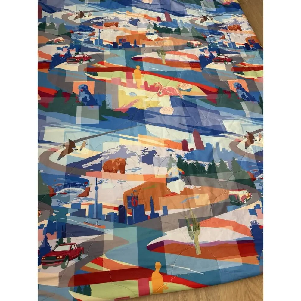 Motel 6 Journey Across America King Vintage Bedspread